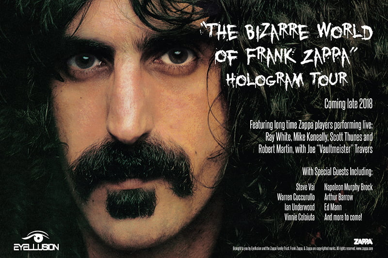 The Bizarre World of Frank Zappa hologram tour poster