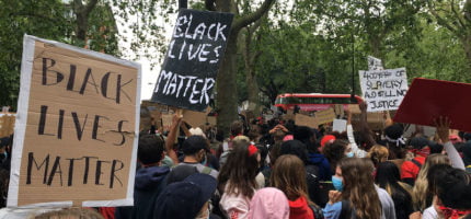 Black Lives Matter protesters in London, UK, on 3 June