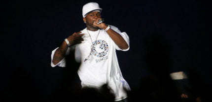 50 Cent performed in an airport hanger in St Petersburg